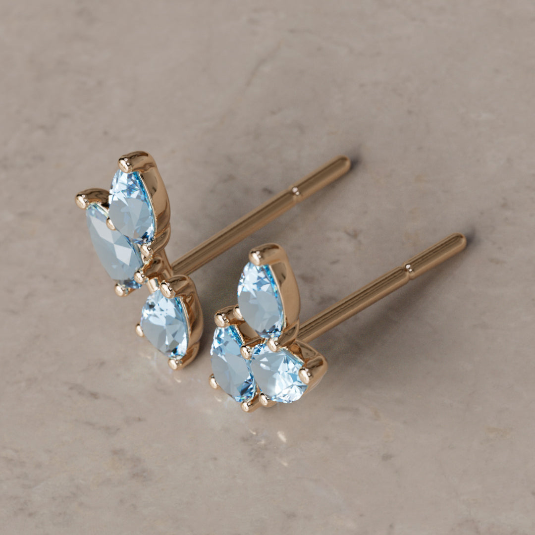 Vinea Studs, Aquamarine