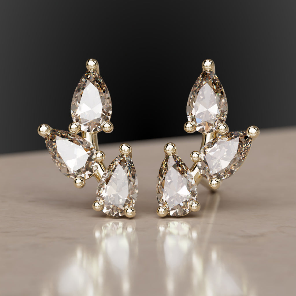 Vinea Studs, Champagne Diamond By Valley Rose