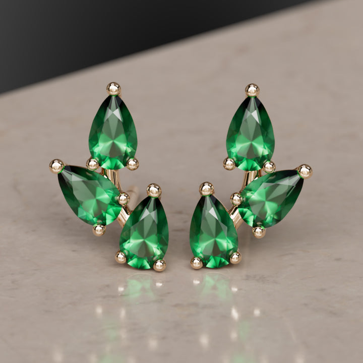 Vinea náušnice, smaragdové