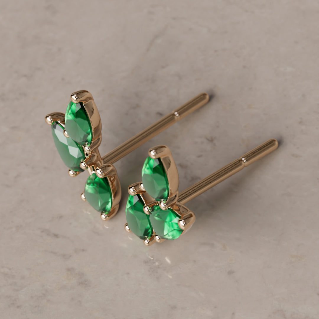 Vinea náušnice, smaragdové