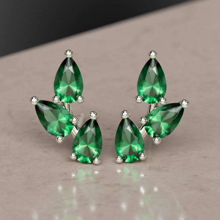 Vinea náušnice, smaragdové