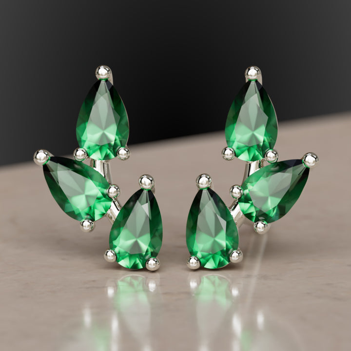 Vinea náušnice, smaragdové