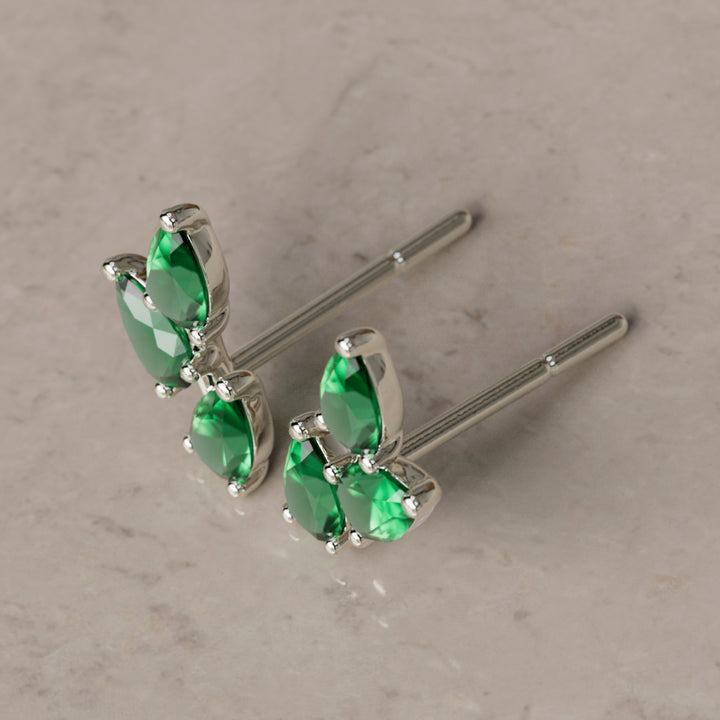 Vinea náušnice, smaragdové