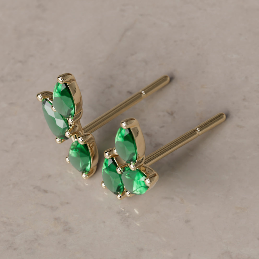 Vinea náušnice, smaragdové