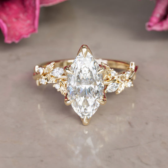 Bague De Fiançailles Or Rose 14 Carats - Morganite Champagne 2.93 Ct, Taille 6 - Neuf Sans Boîte