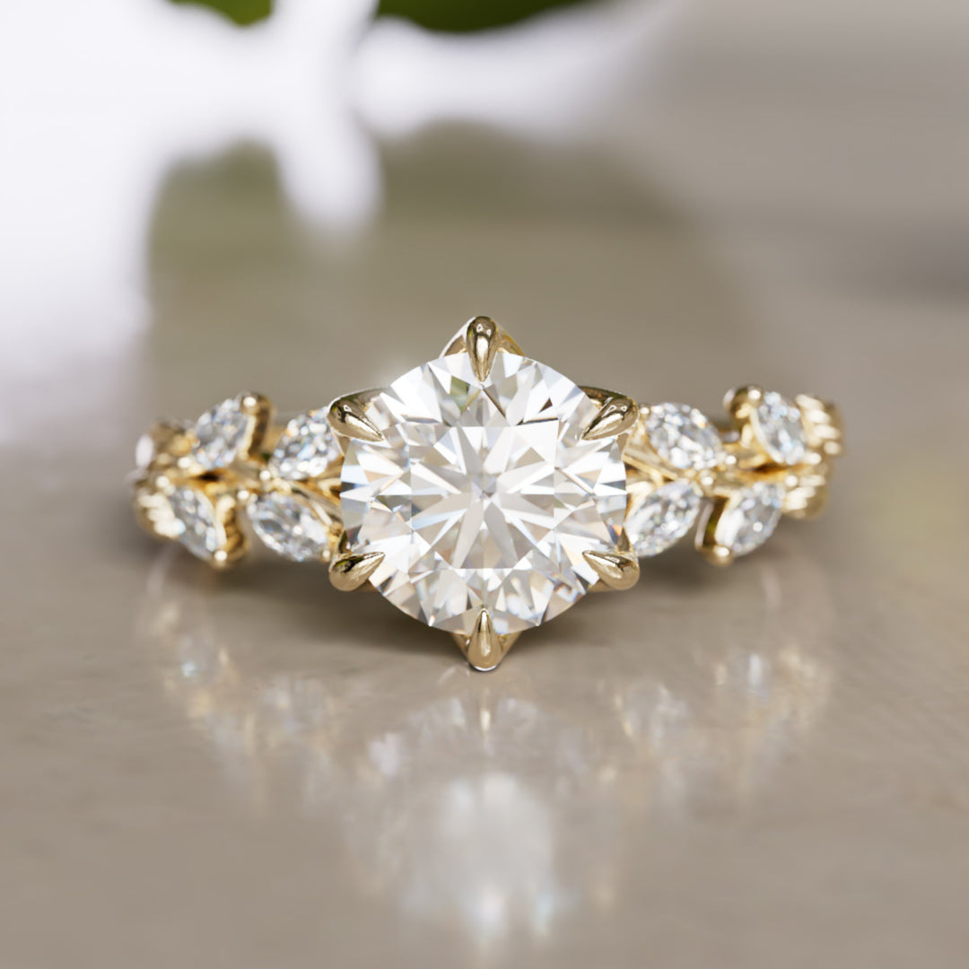 Farren Marquise 1,5 ct E VVS2 Laboratoriediamant Forlovelsesring (Klar til Afsendelse)