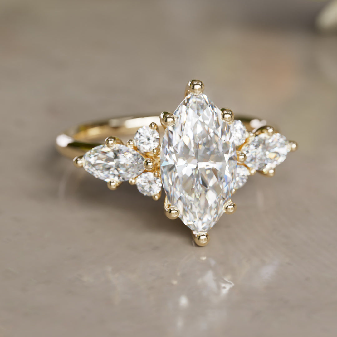 Elain Marquise Laboratoriediamant Unik Fantasi Forlovelsesring