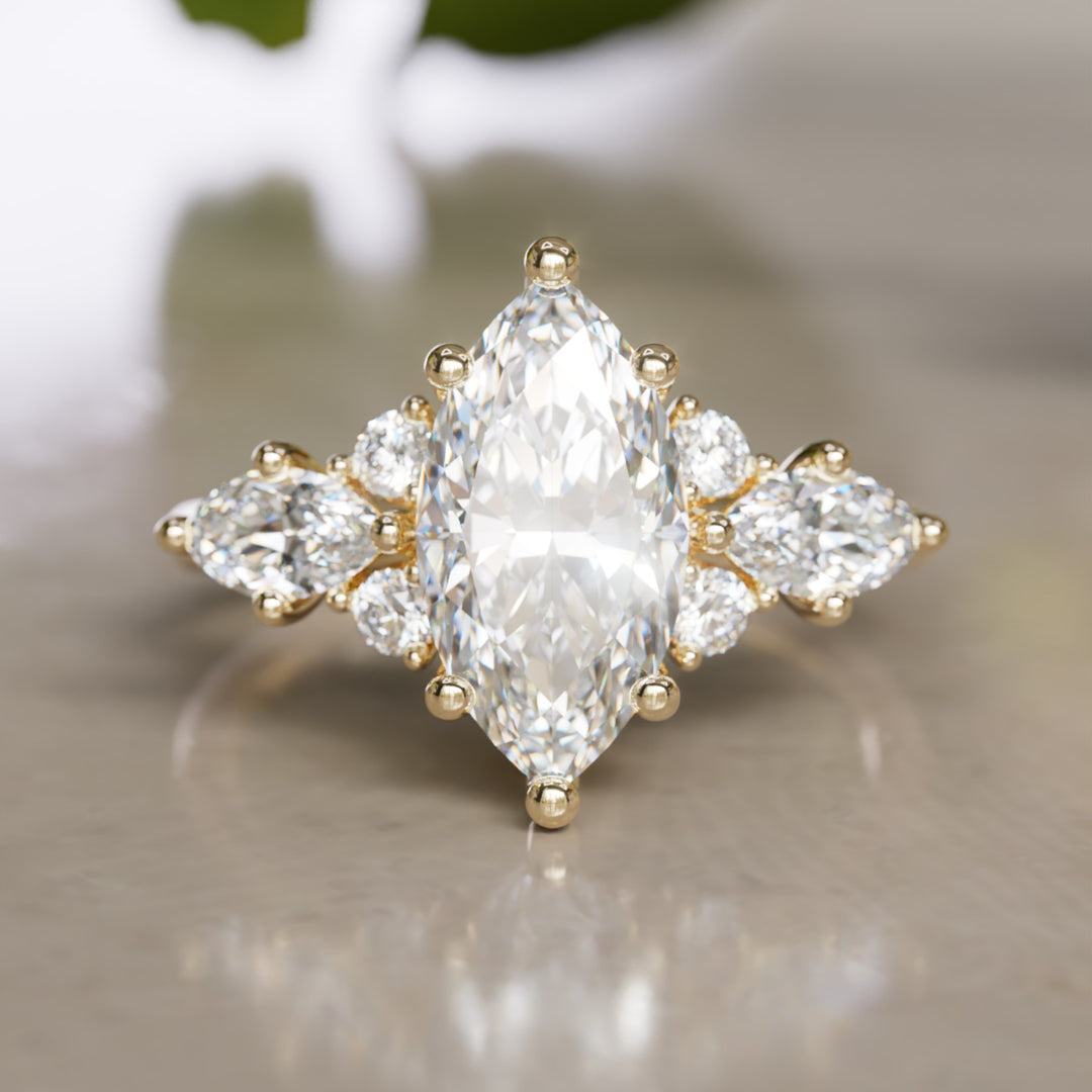 Elain Marquise Laboratoriediamant Unik Fantasi Forlovelsesring