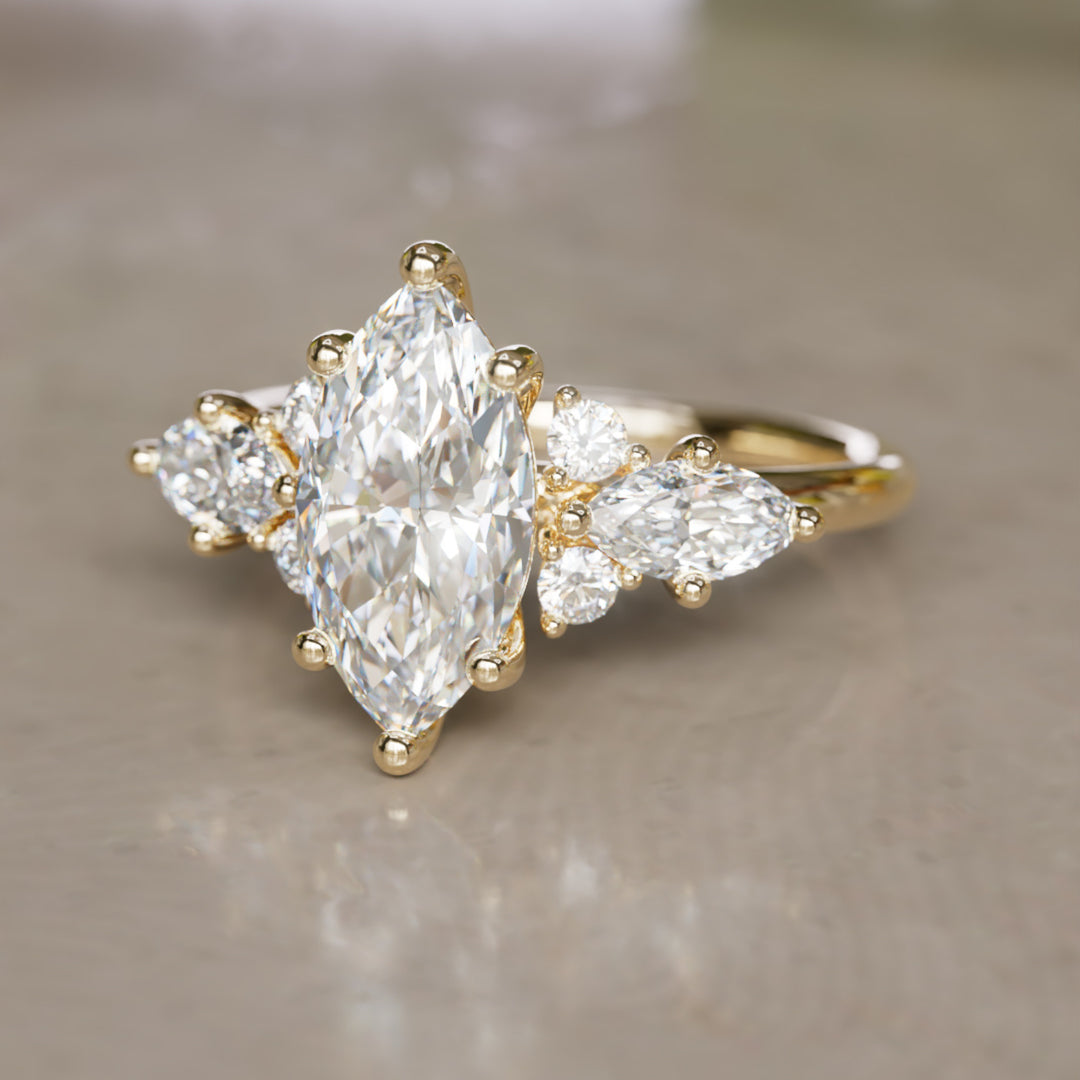 Elain Marquise Laboratoriediamant Unik Fantasi Forlovelsesring