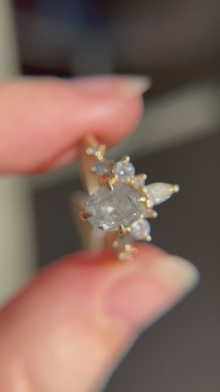 Anneau Minerva, 1,23 CT Salt & Pepper Diamond