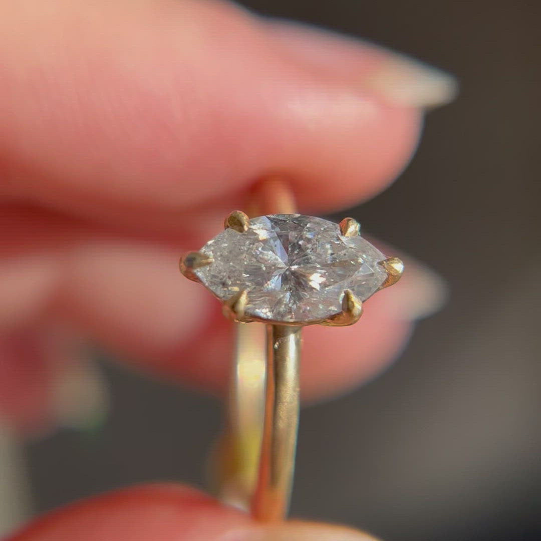 Isla Ring, 1.01 Ct Salt & Pepper Diamond
