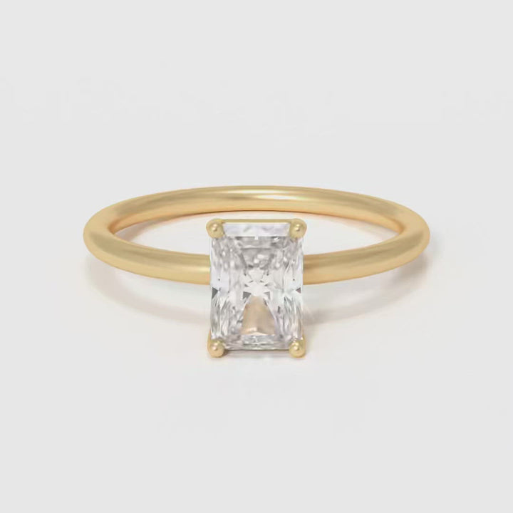 Vera Radiant Cut Diamond Engagement Ring