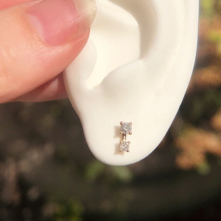 Alula Earrings, Salt & Pepper Diamond