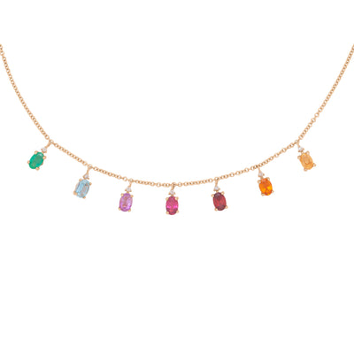 Rainbow Fringe Necklace